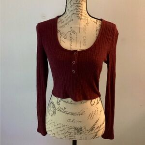 NWOT Wild Fable Ribbed-Cotton Cropped Sweater Top Size S